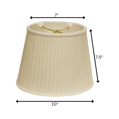 Ivory Shantung Silk Pleated Oval Lamp Shade
