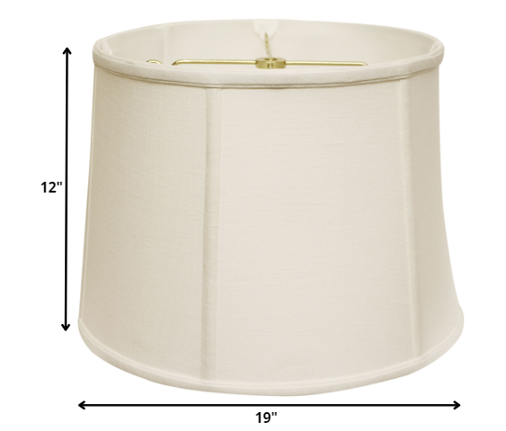 19" White Throwback Drum Linen Lampshade