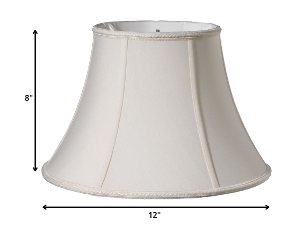 12" Cream Slanted Bell Shantung Lampshade