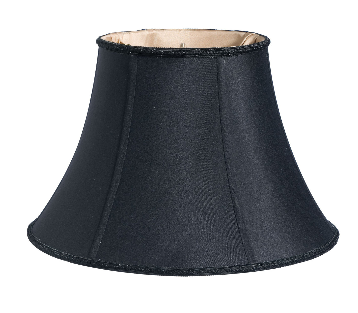 14" Black Slanted Bell Shantung Lampshade