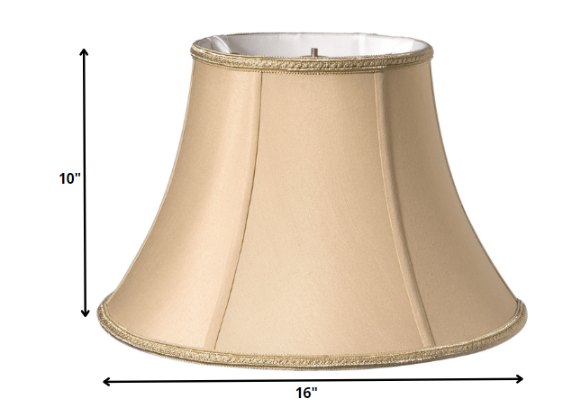 16" Vintage Gold Slanted Bell Shantung Lampshade