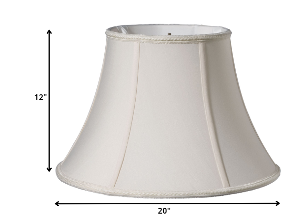 20" White Slanted Bell Shantung Lampshade