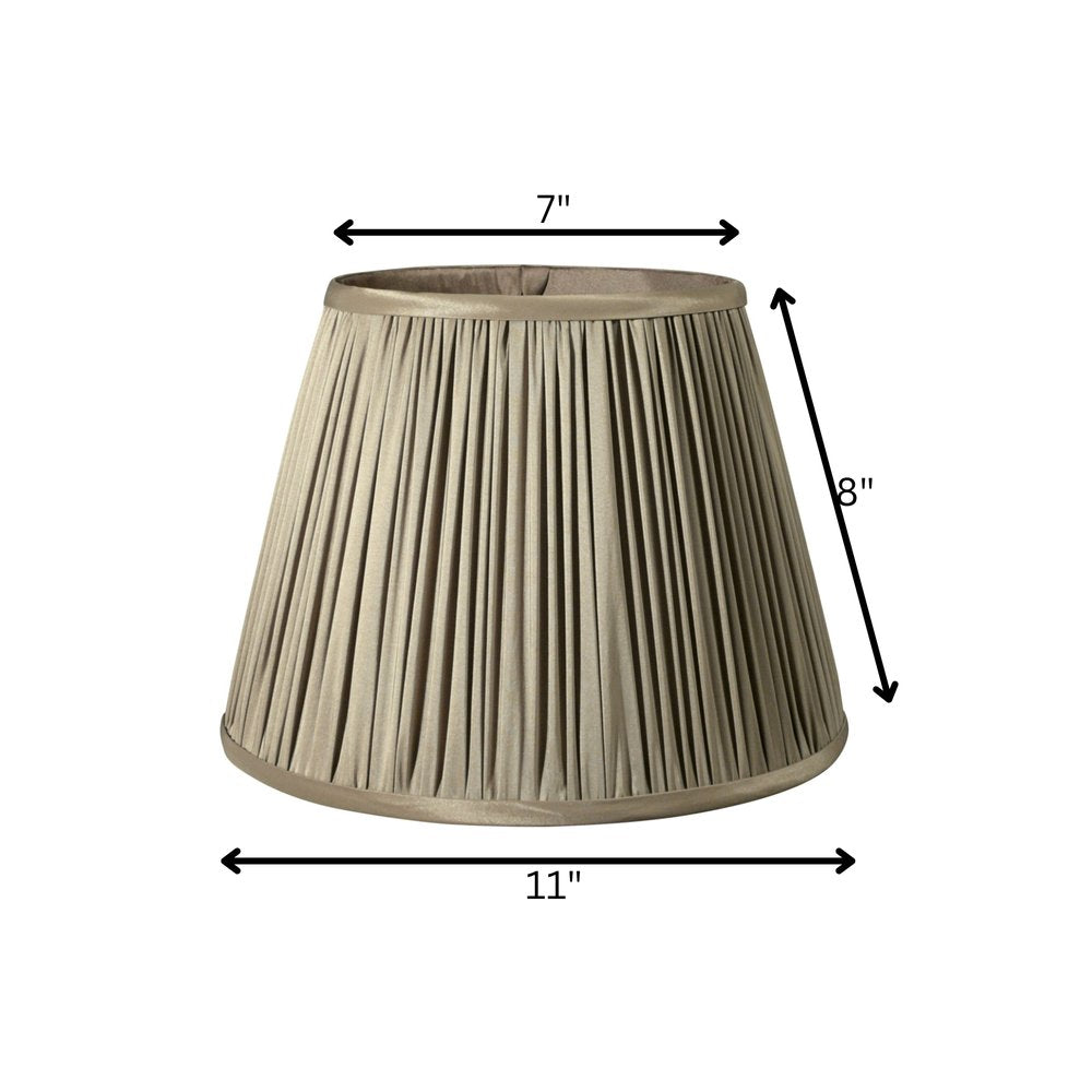 Ash Gray Taffeta Pleated Empire Lamp Shade