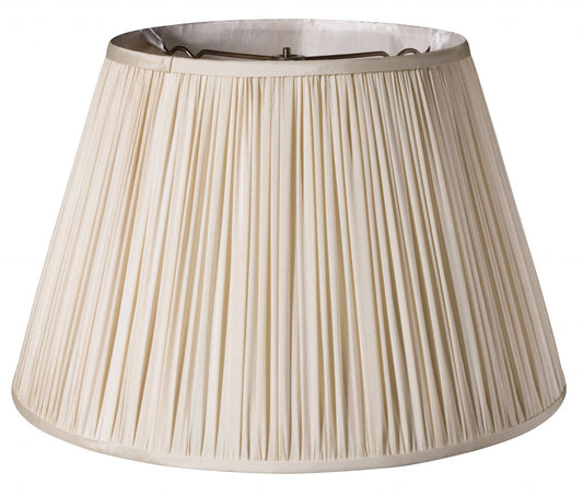 14" Pale Grey Slanted Pleated Tafetta Lampshade