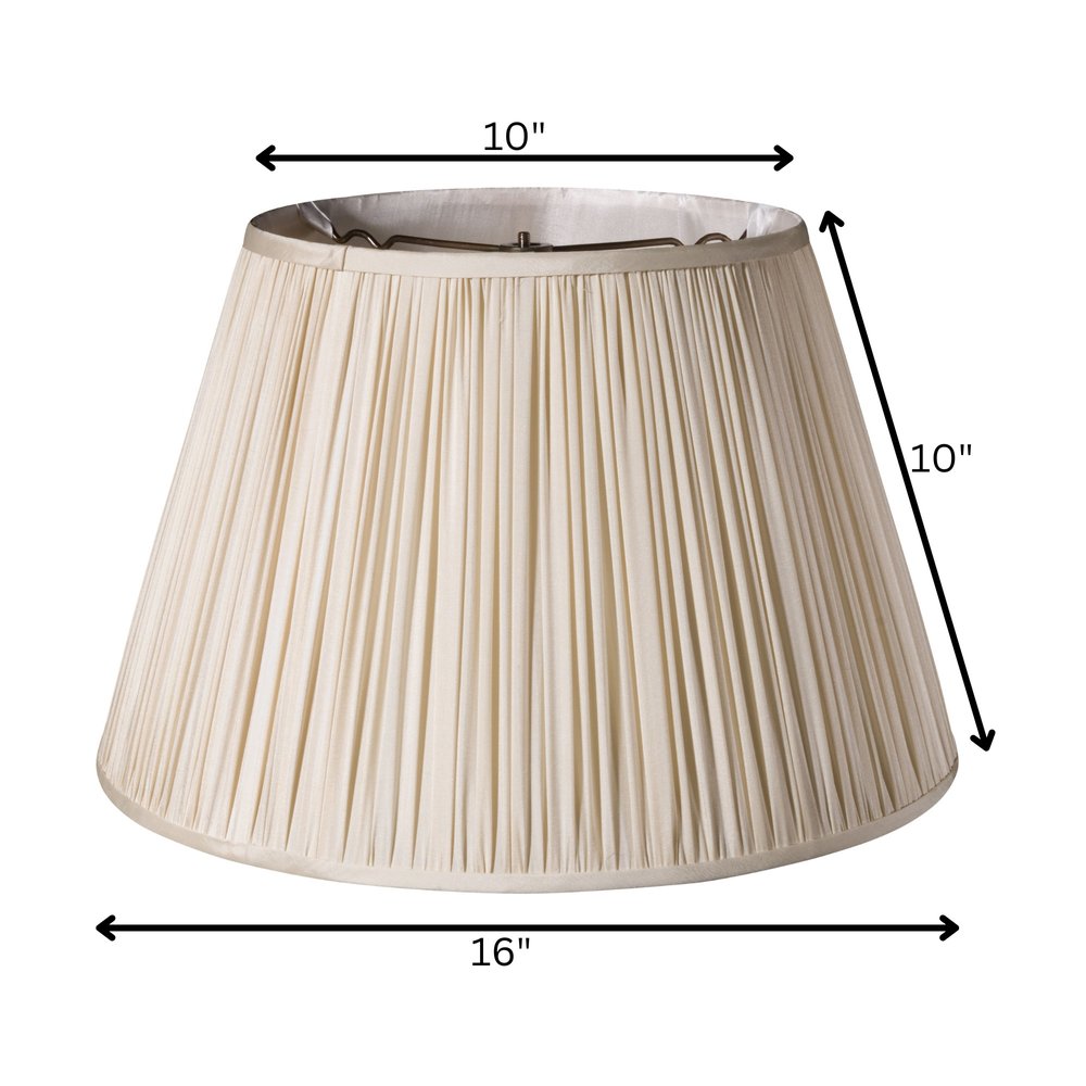 Cream Taffeta Pleated Empire Lamp Shade