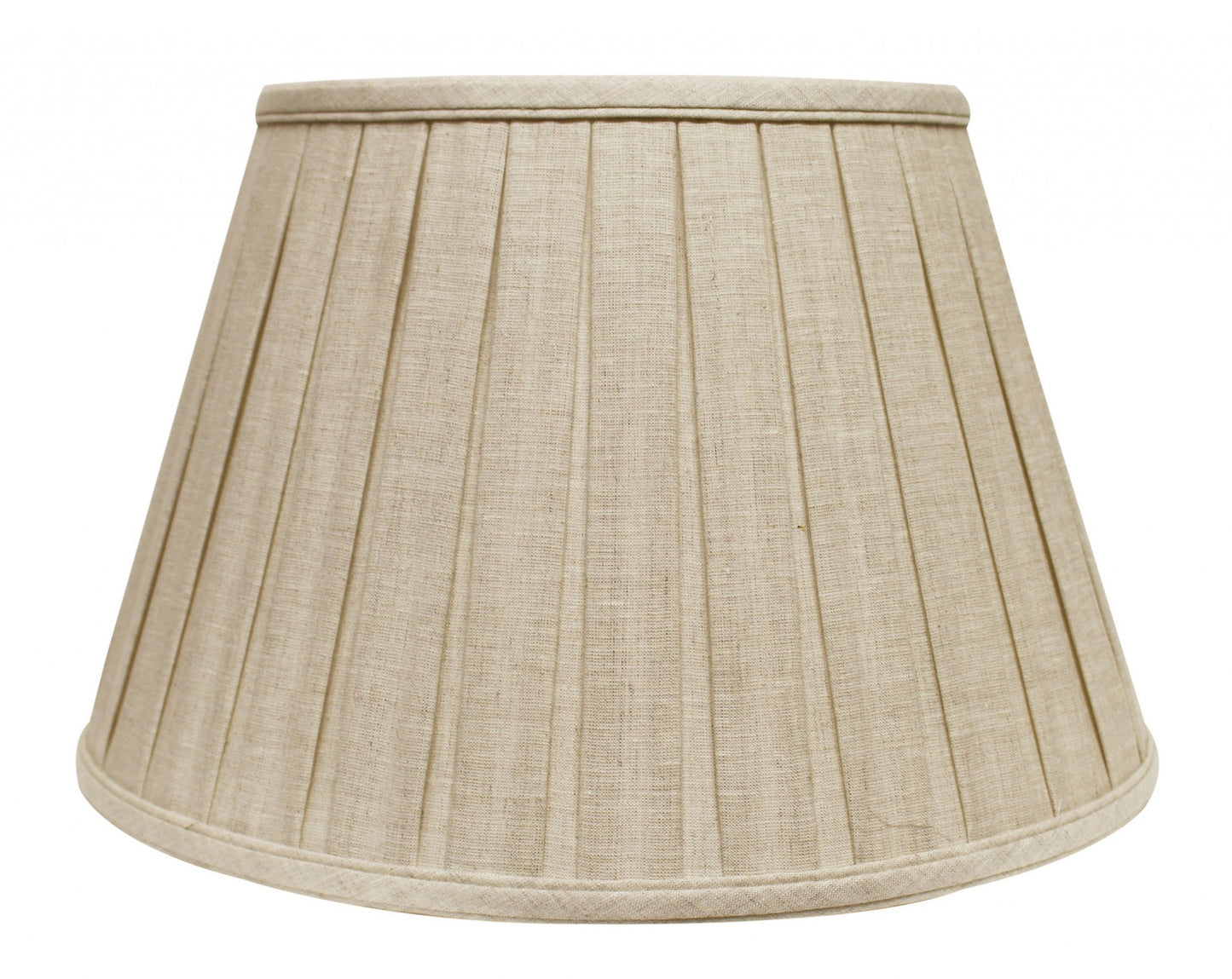 18" Cream Slanted Linen Lampshade with Box Pleat