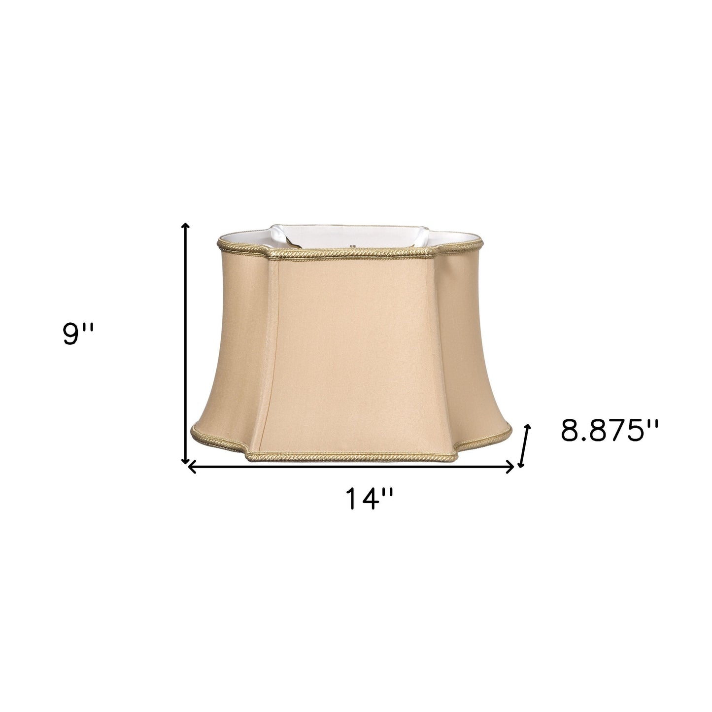 14" Vintage Gold Premium Oblong Shantung Lampshade