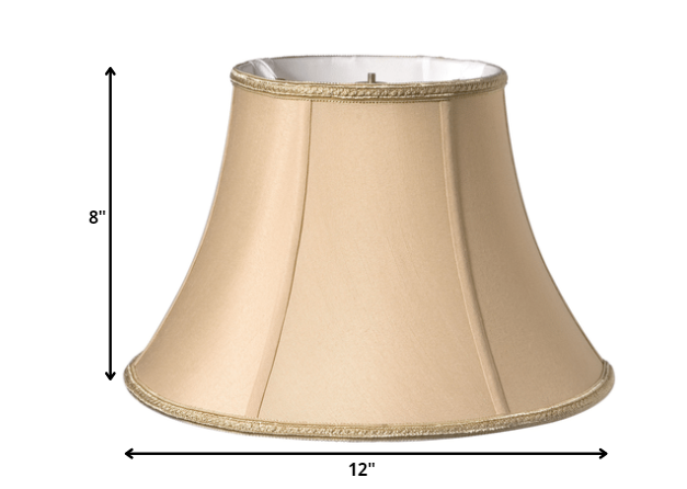 12" Vintage Gold Slanted Oval Shantung Lampshade