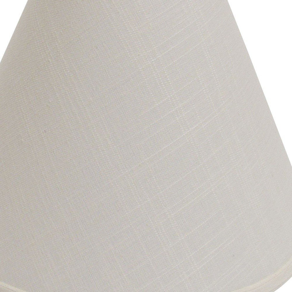 Off White Linen Print Cone Lamp Shade