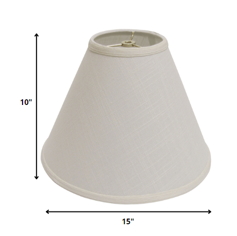 15" Off White Deep Cone Slanted Linen Lampshade