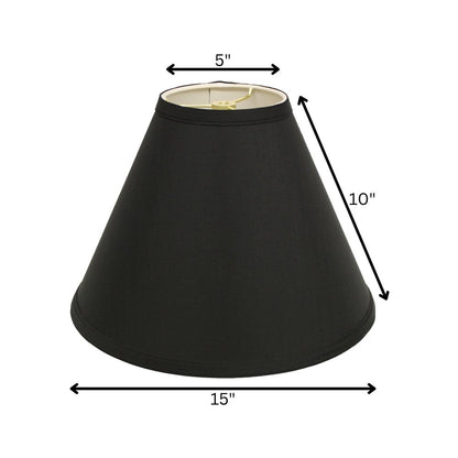 Black Shantung Silk Cone Lamp Shade