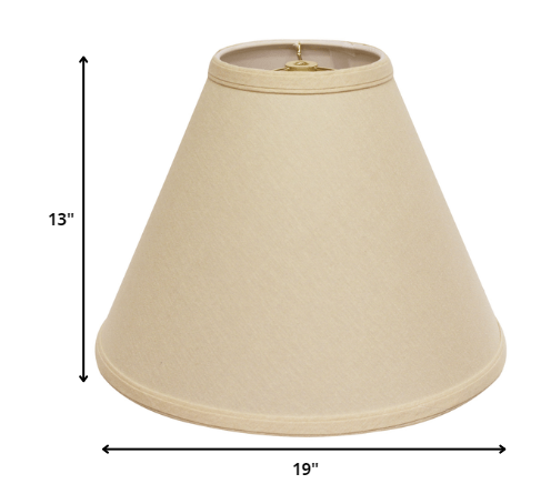 19" Parchment Biege Deep Cone Slanted Linen Lampshade