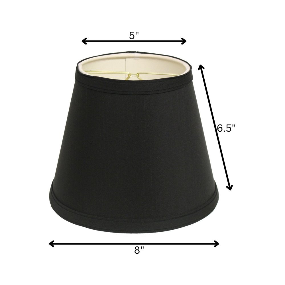 Black Shantung Silk Empire Lamp Shade
