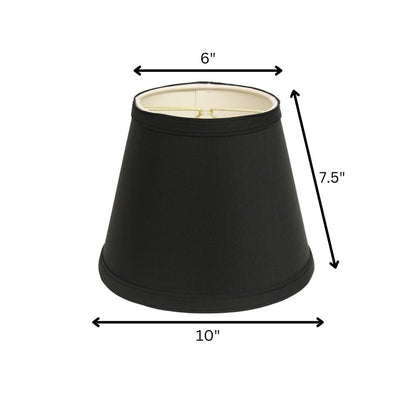 Black Shantung Silk Empire Lamp Shade