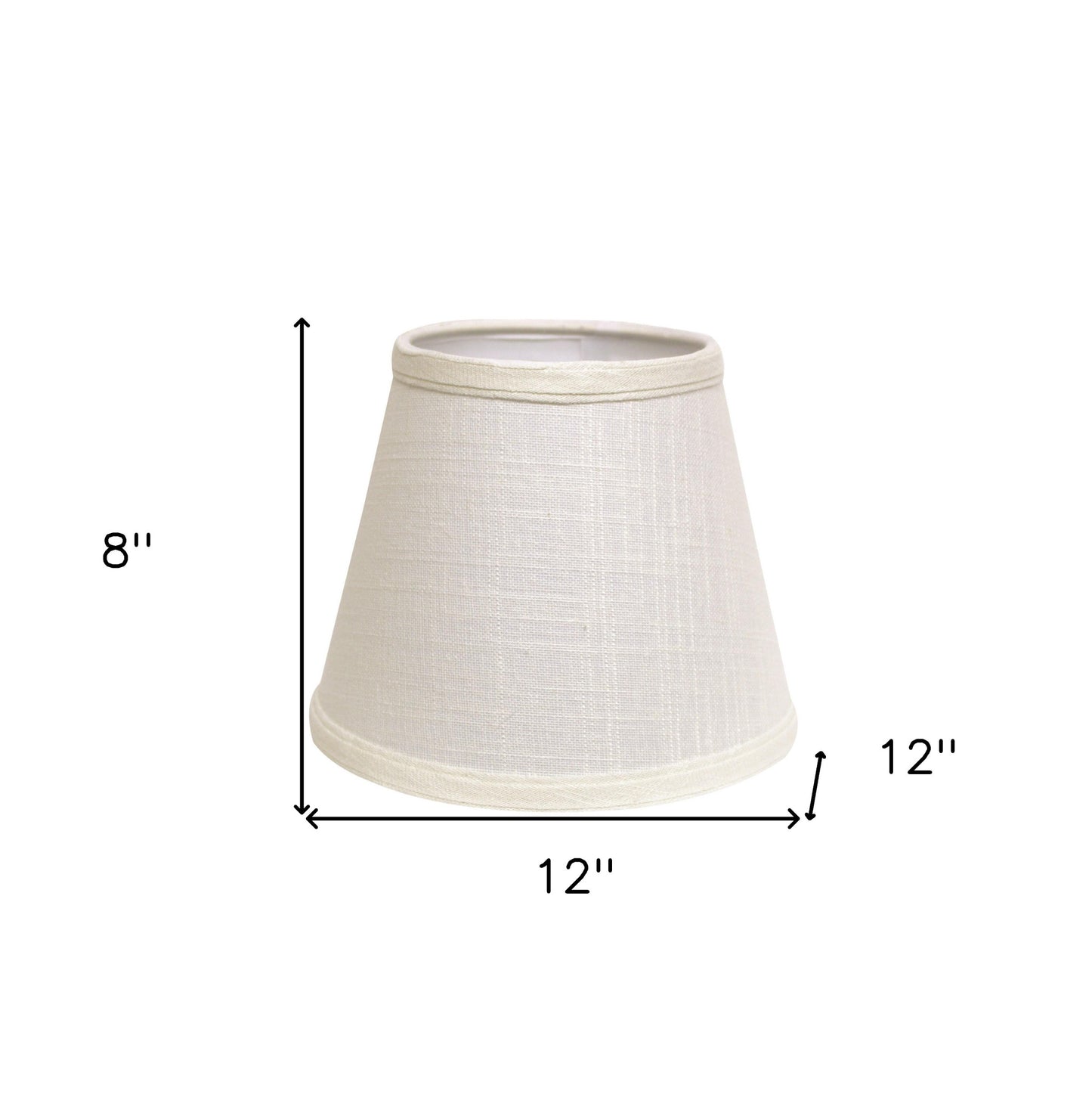 12" White Empire Hardback Slanted Linen Lampshade WF