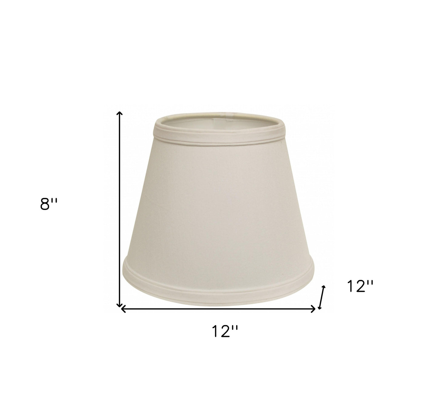 12" White Empire Hardback Slanted No Slub Lampshade