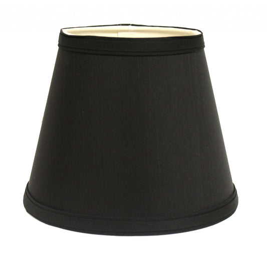 12" Black with White  Empire Hardback Slanted Shantung Lampshade