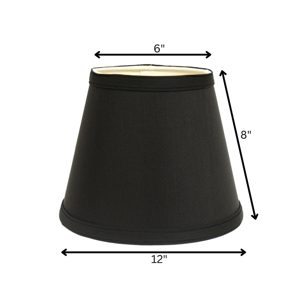 Black Shantung Silk Empire Lamp Shade