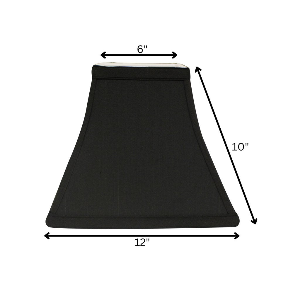 Black Shantung Silk Square Lamp Shade