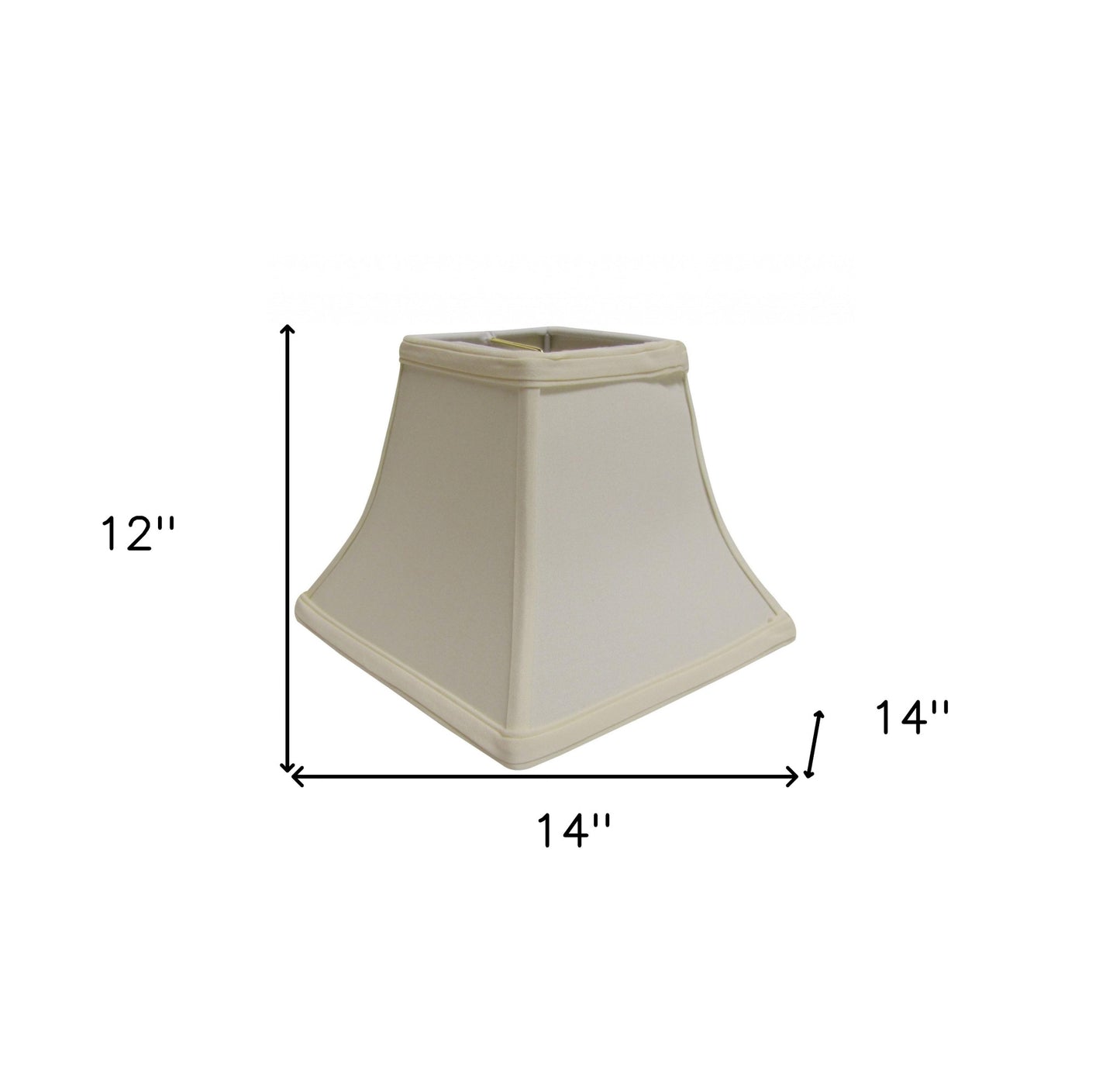 14" Ivory Square Bell No Slub Lampshade