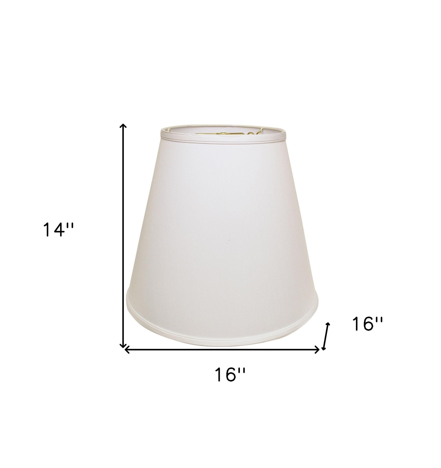 16" White Deep Empire No Slub Lampshade