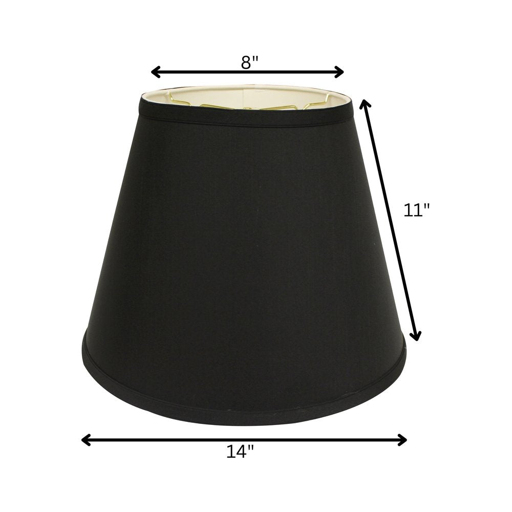 Black Shantung Silk Empire Lamp Shade