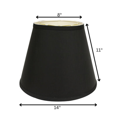 Black Shantung Silk Empire Lamp Shade
