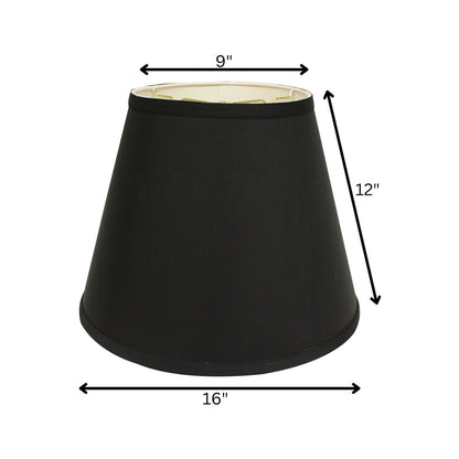 Black Shantung Silk Empire Lamp Shade