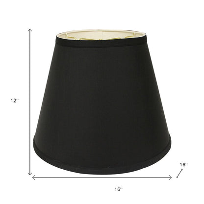 Black Shantung Silk Empire Lamp Shade
