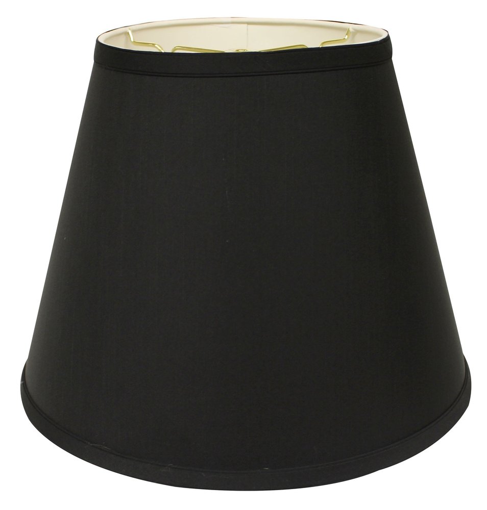 Black Shantung Silk Empire Lamp Shade