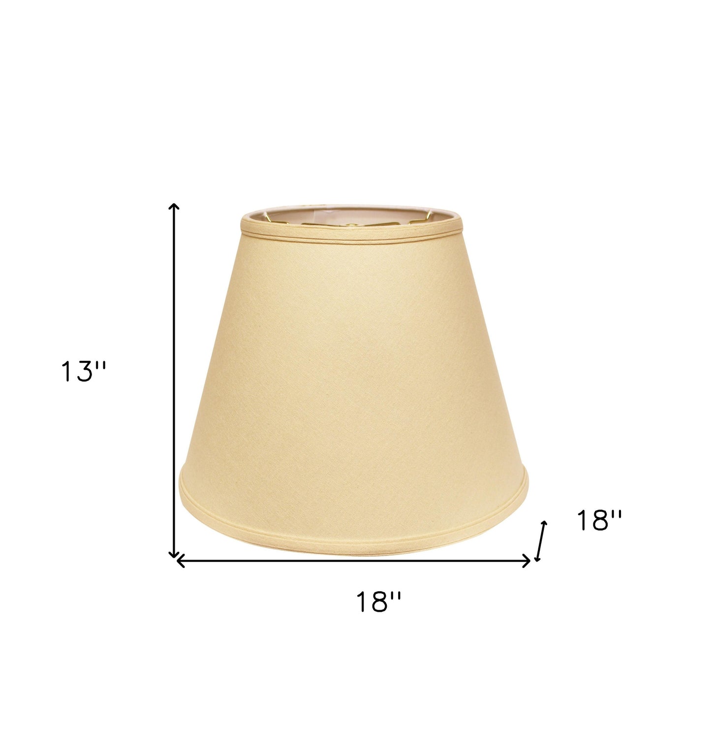 18" Parchment Biege Empire Deep Slanted Linen Lampshade