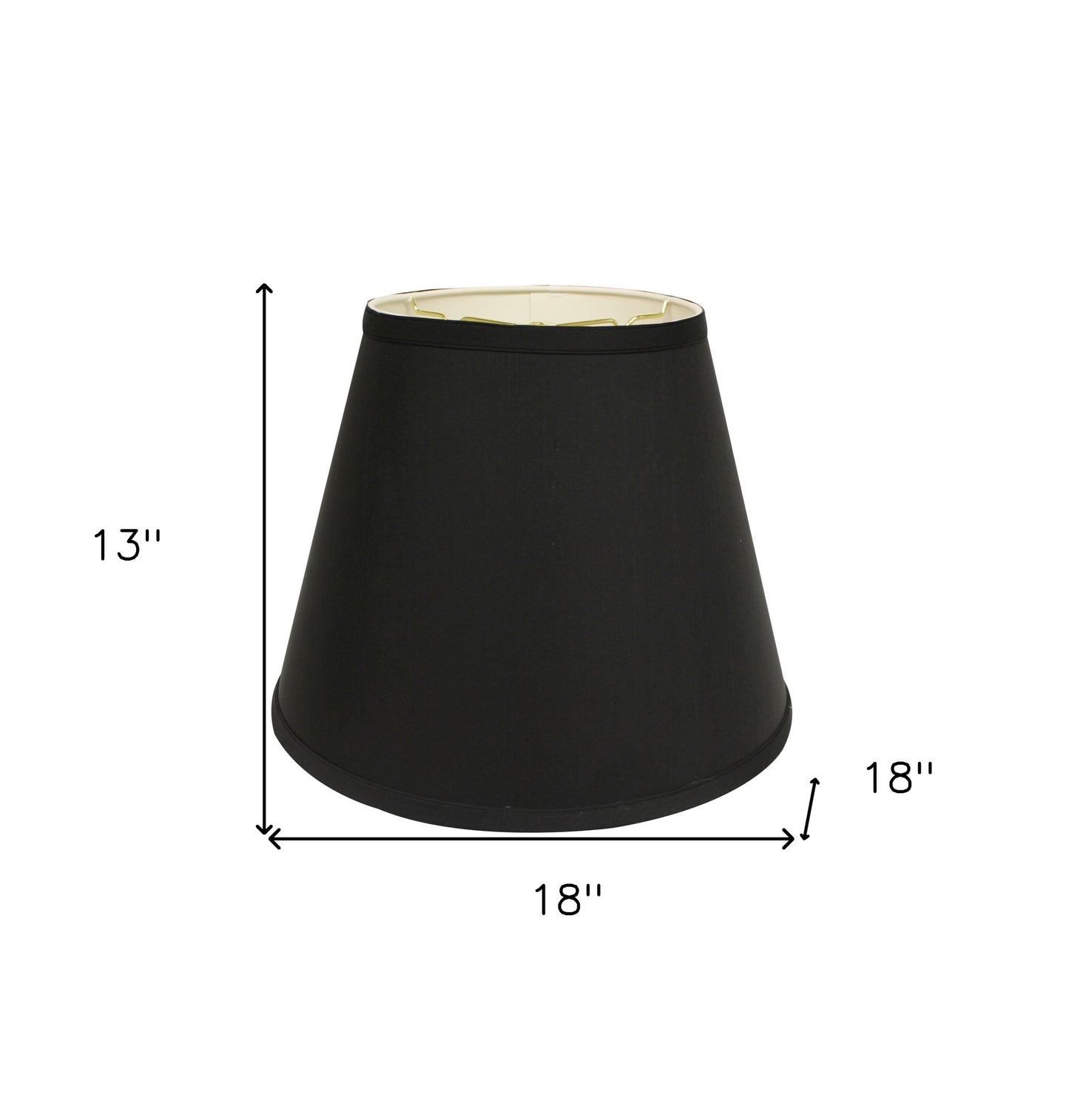 18" Black with White  Empire Deep Slanted Shantung Lampshade