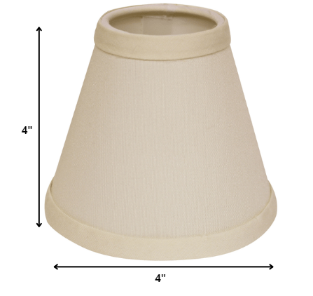 4" Ivory Set of 6 Chandelier No Slub Lampshades