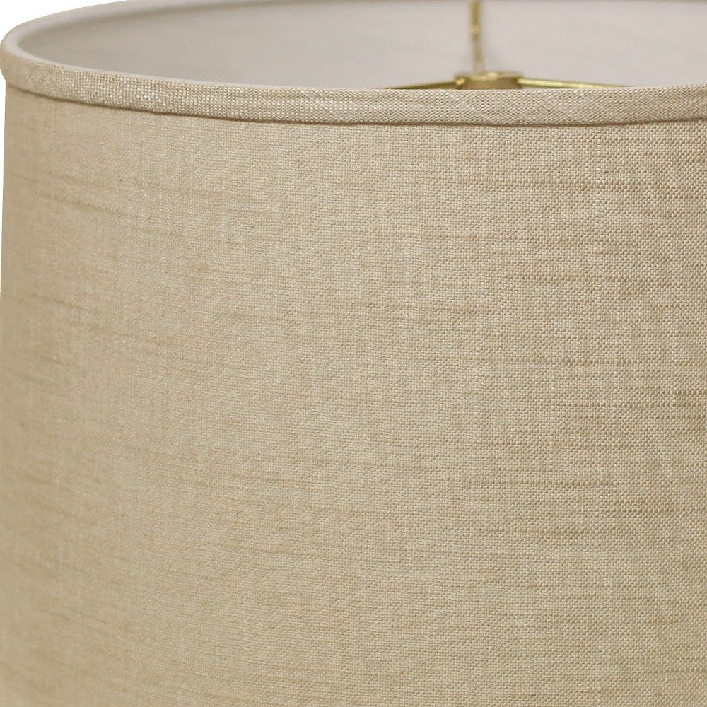 14" Light Wheat Throwback Drum Linen Lampshade