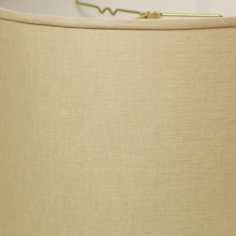 14" Parchment Biege Throwback Drum Linen Lampshade