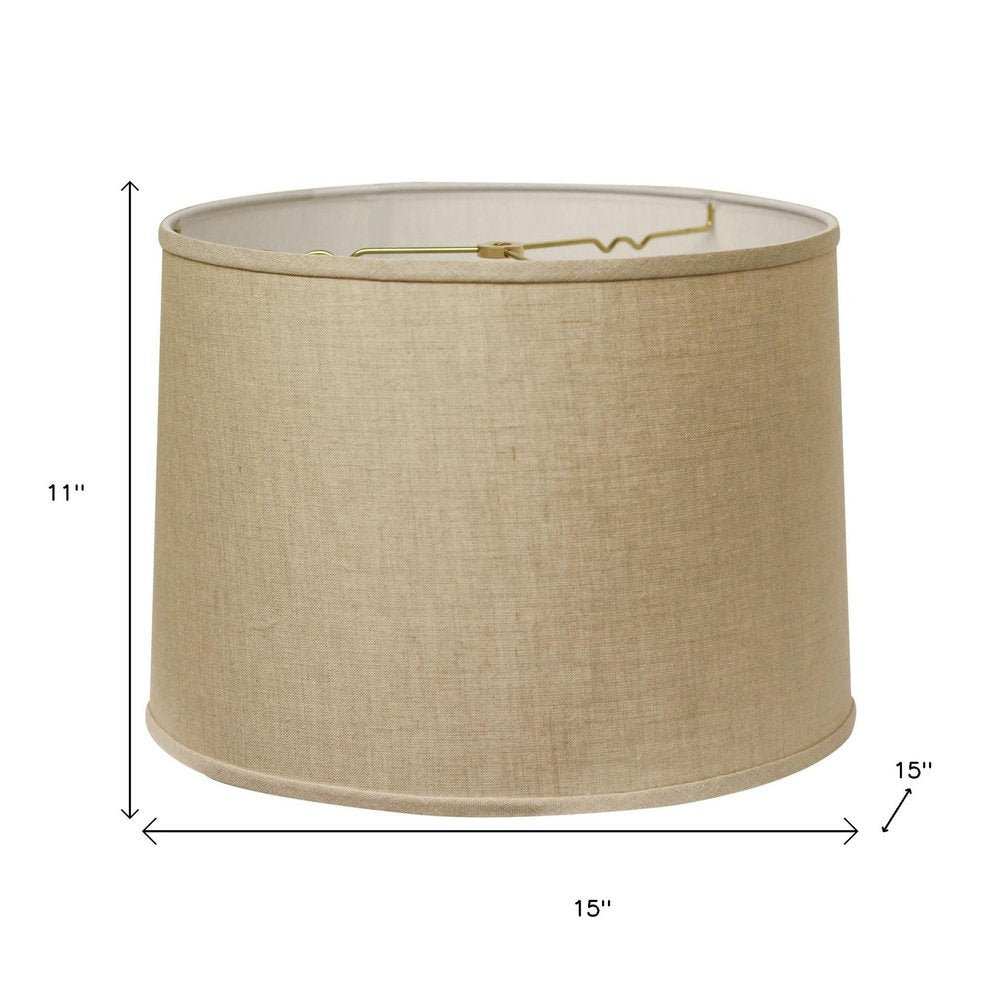 Dark Brown Linen Drum Lamp Shade