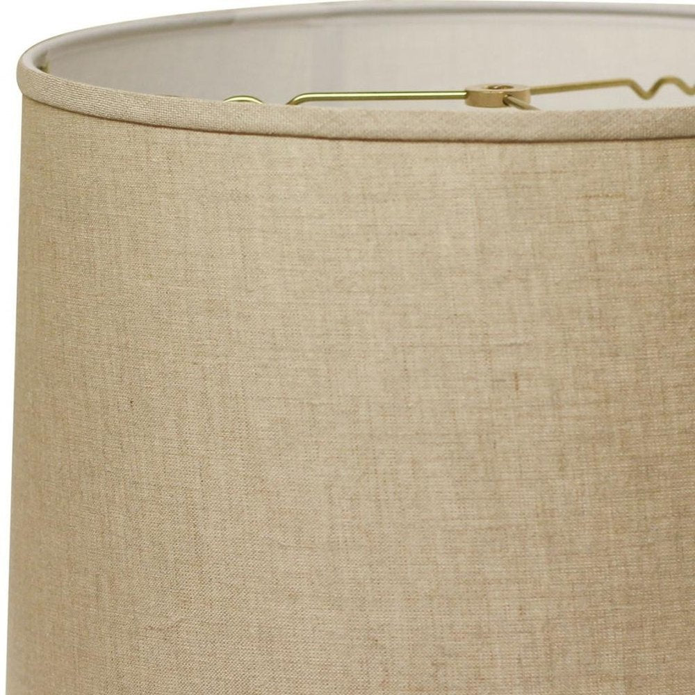Dark Brown Linen Drum Lamp Shade