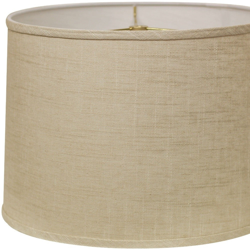 16" Light Wheat Throwback Drum Linen Lampshade
