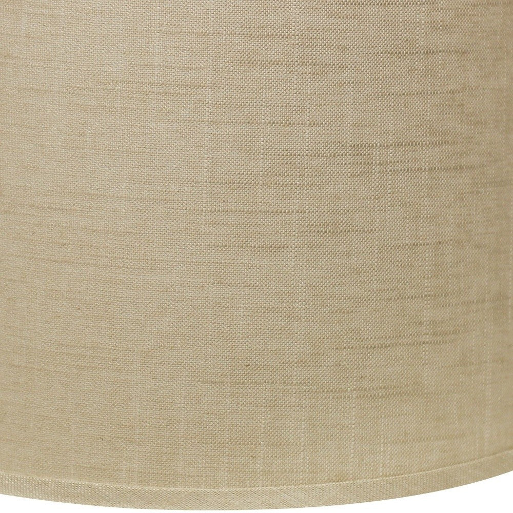 16" Light Wheat Throwback Drum Linen Lampshade