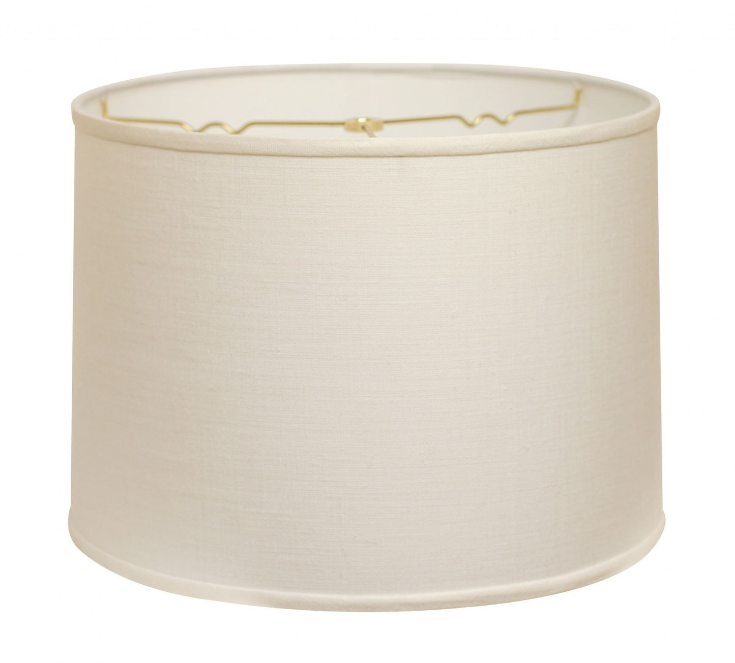 16" White Throwback Drum Linen Lampshade
