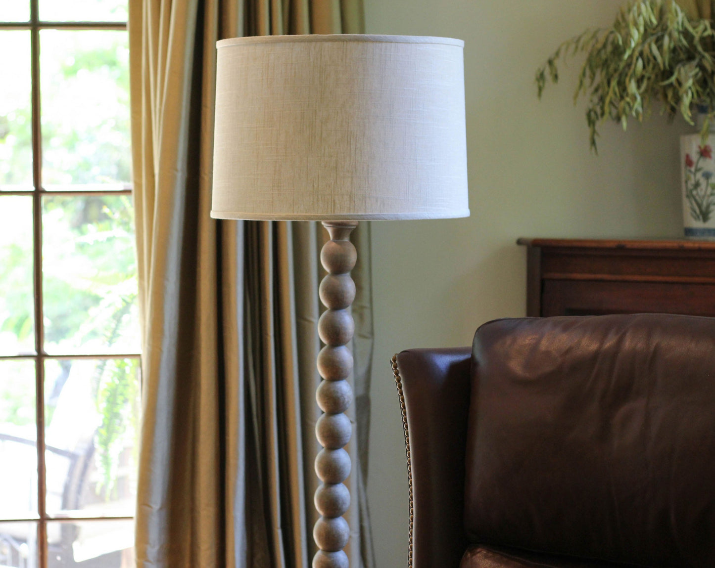 18" Light Wheat Throwback Drum Linen Lampshade