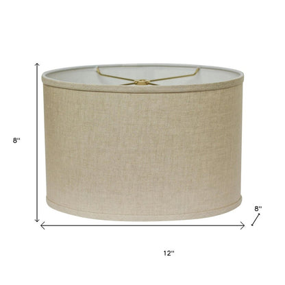 Dark Brown Linen Oval Lamp Shade