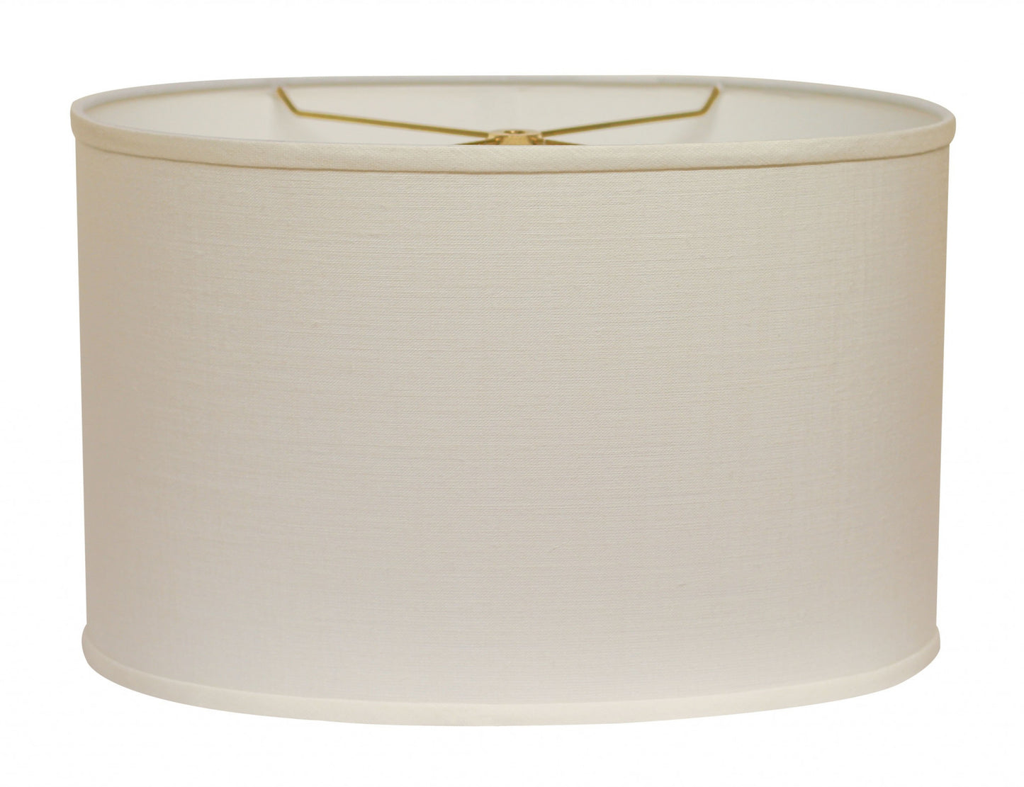 12" White Throwback Oval Linen Lampshade