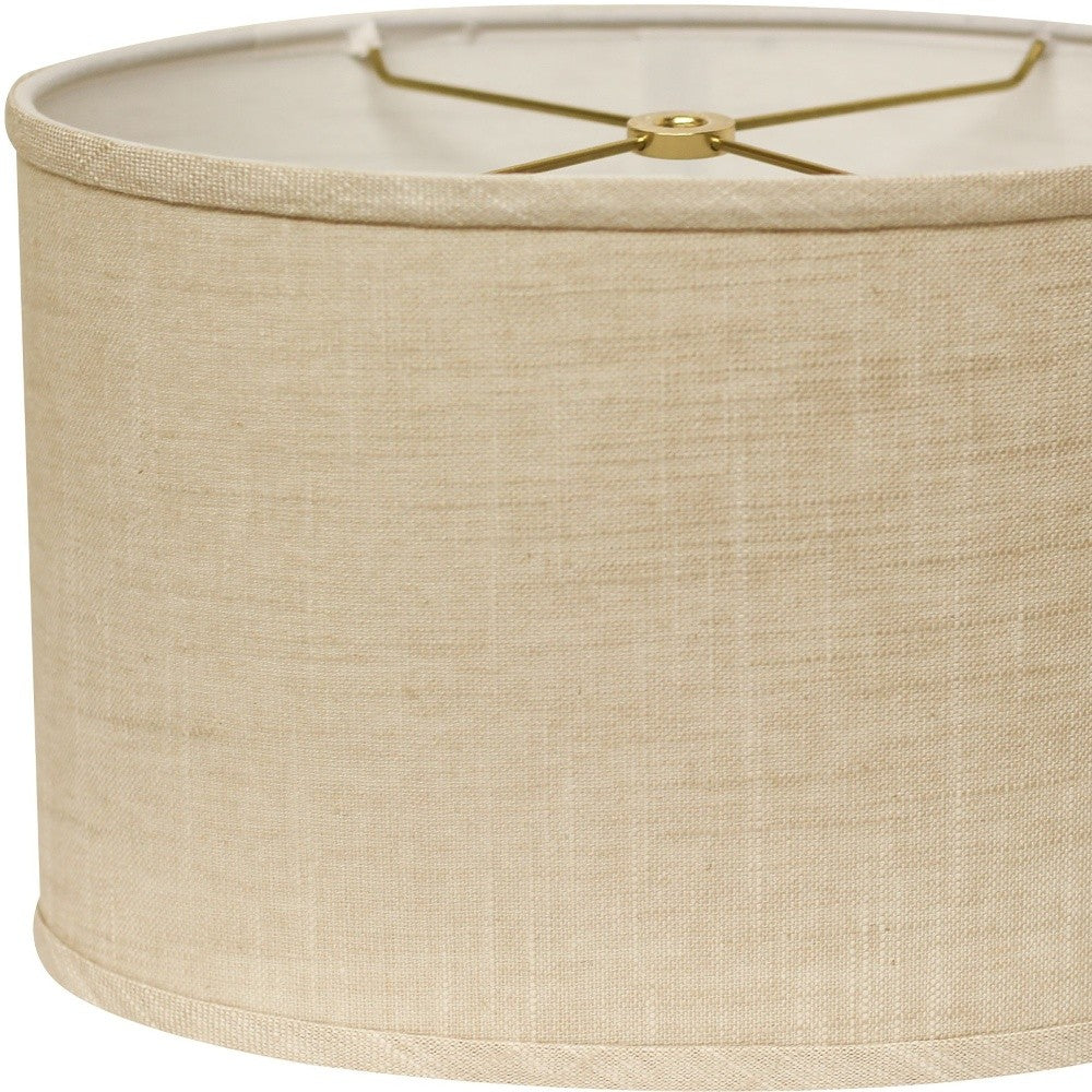 18" Light Wheat Throwback Oval Linen Lampshade