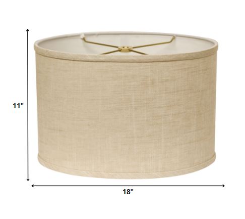 18" Light Wheat Throwback Oval Linen Lampshade