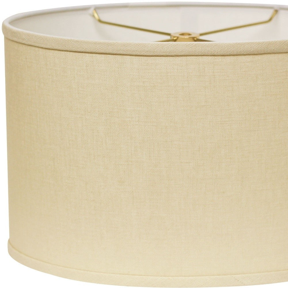 18" Parchment Biege Throwback Oval Linen Lampshade