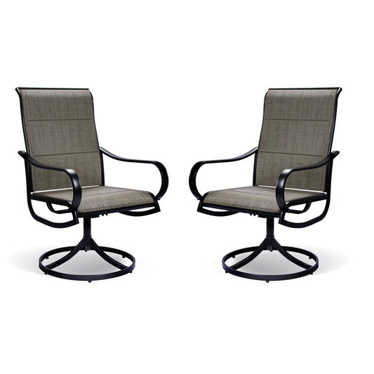 Set of Two 22" Gray and Black Steel Indoor Outdoor Dining Chair
