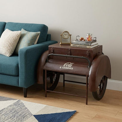 27" Maroon Steel End Table
