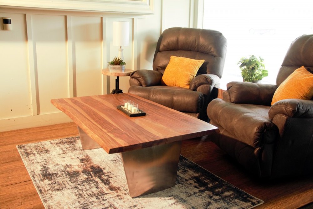 31" Natural Solid Wood Live Edge Coffee Table