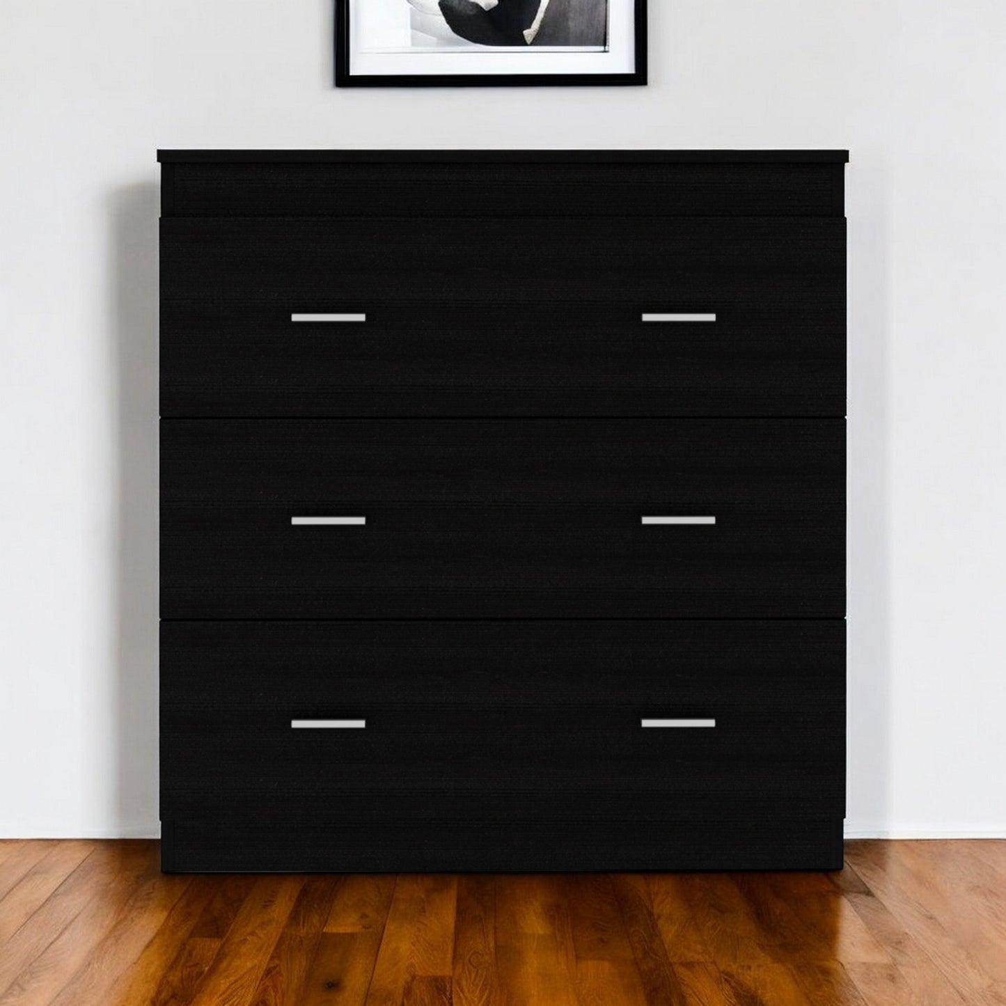 31" Black Three Drawer Dresser